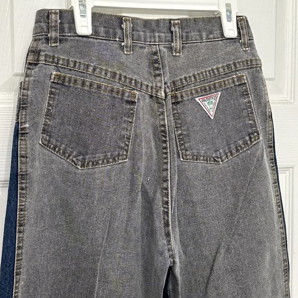 Vintage 90s Palmetto High Rise Jeans Women 9 Color block Tapered USA Cotton - Picture 8 of 11